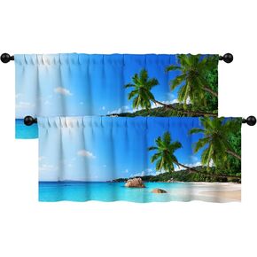 Brown Grey Valances for Windows 2 Pack, Abstract Art Valance Curtains, Modern Decorative Valance Rod Pocket Window Treatments for Living Room, Bedroom, Kitchen, 52" W x 18" L