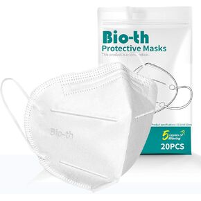 قناع الوجه Bio-th KN95 القابل لإعادة الاستخدام، أقنعة للاستعمال مرة واحدة، حماية من حبوب لقاح الغبار، 20 عبوة in Kuwait
