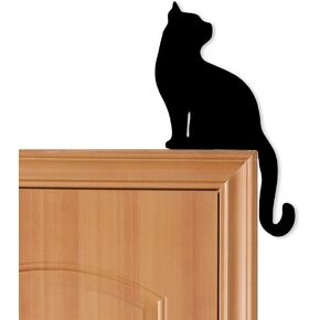 Black Cat Decor Door Corner - Cute and Funny Cat Lover Gifts, Ideal for Women and Mom, Perfect as Door Corner Decoration - Things for Cat Lovers, Door Corner Decor (9 Inch)