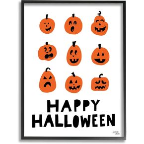 Stupell Industries Mixed Expressions Pumpkins Shapes Casual Halloween Typography, Design by Jess Baskin