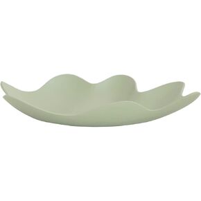 Bloomingville Decorative Textured Metal Abstract Bowl, 17" L x 11" W x 3" H, Sage