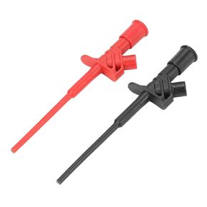 Test Hook Clip, 2Pcs P5004 Professional Ic Test Hook Clip Grabbers Probe Jumper, High Voltage Flexible Test Probe Insulated Quick Used in Instrument and Meter
