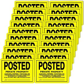 20 Pcs 10"x7" Posted Signs No Trespassing No Hunting Signs Private Property Aluminum Metal for Warning No Hunting Fishing Trapping Indoor Outdoor