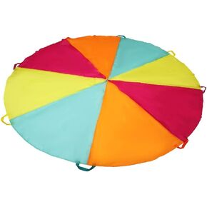 Play Parachute 6FT, 10FT, 20ft Play Parachute with Handles Multicolored Parachute for Kids, Kids Play Parachute for Indoor Outdoor Games Exercise Toy