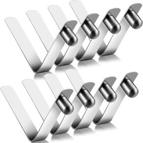 Moxweyeni 8 Pieces Tent Pole Clips Tent Pole Push Button Spring Clips Stainless Steel Kayak Paddle Spring Snap Clips Locking Tube Pin for Camping Kayak Paddle Tent Pole