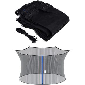 NONMON Trampoline Replacement Safety Enclosure Net for 12ft 13ft 14ft 15ft Round Frame Trampolines, Breathable and Weather-Resistant Trampoline Net with Adjustable Straps (Net Only)