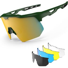 HAAYOT Polarized Sports Sunglasses for Men Women Youth Baseball Cycling Running Softball Biking Glasses 5 Lenses