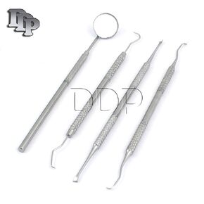 Dental Tartar Calculus Plaque Remover Tooth Scraper, Dental Mirror & Scaler Set