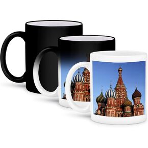 3dRose Russia, Moscow. St Basils Cathedral In Red Square Mug, 11 oz, Black