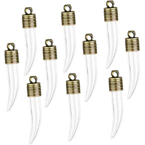 Zerodeko 10pcs Glass Favor Mini Glass Jars Bottles with Cork Glass Vials Pendants Glass Vials with Corks Tear Drops Glass Jars Glass Bottle with Lid Glass Bottles Tiny Tubular Accessories