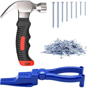 562Pcs Small Nail Assortment Kit with 8oz Mini Hammer and Safety Nail Tamper Finger Joint Pliers, Wall Nails & 280 Finishing Nails for Picture Hanging in Saudi Arabia