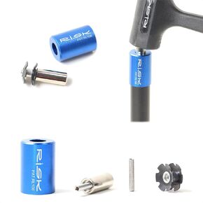 Bike Fork Star Nut Setting Tool Kit, Bicycle Fork Repair Installer Tool with 1 Bicycle Star Nut and 1 Spare Positioning Screw for 1 1/8 inch Tube
