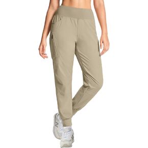 ISEEGZ بنطلون رياضي للمشي لمسافات طويلة للنساء خفيف الوزن وسريع الجفاف للنساء أثناء السفر في الهواء الطلق، خصر قابل للتعديل مع جيوب in Kuwait