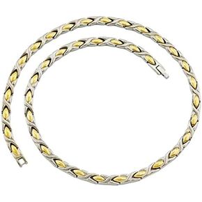 Magnetic Necklace for Women Men, 21.5inch Pure Titanium Gradually Gold Effective Magnetic Necklace, Magnetic Jewelry