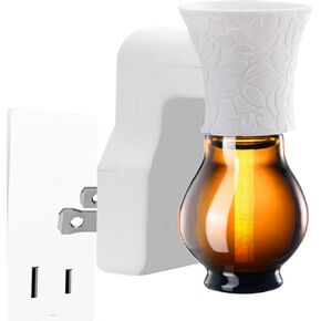 Plug in Oil Diffuser, 1 Pack Blank for DIY Air Freshener Make Unique Home Scent Aromatherapy, Work with Essential Oil, EO+Water, Fragrance Refill for Plugins (Polarized Plug + Glass + Wick)
