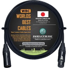 WORLDS BEST CABLES 6 Foot - AES/EBU Digital Audio Cable CUSTOM MADE using Mogami 3080 wire and Neutrik NC3MXX-B & NC3FXX-B Gold XLR Plugs in Saudi Arabia
