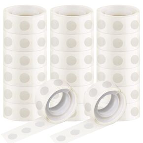 Glue Points Dots Double Sided, 400 Pcs 12mm/0.47" 4 Rolls Poster Putty Adhesive Clear Balloons Tape Removable Non Trace Stickers for Wedding Decoration, Art Craft, Party Supplies 100 Pcs/Roll