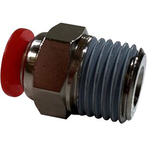 6MM Tube O.D. x 1/4" Male BSPT Brass Composite Push-In Adapter, Air Line, Pneumatic Push-To-Connect Fitting (1)