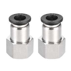 uxcell Push to Connect Tube Fitting Adapter 8mm Tube OD X 1/4PT Female Straight Pneumatic Connecter Pipe Fitting 2pcs