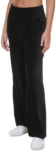 Calvin Klein Performance Women's Wide-Leg Velour Pants (Black, Large) in Saudi Arabia