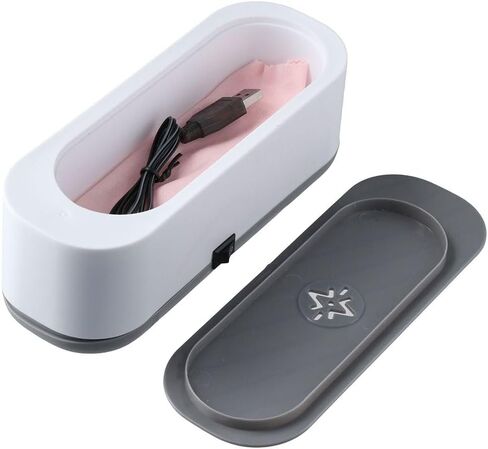 Ultrasonic Jewelry Cleaner,Home Mini Scaling Kit Cleaner,Light Wave Irradiation,Portable Household Professional Ultrasonic Cleaner Machine for Cleaning Glasses, Dentures& More in Saudi Arabia