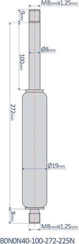 Bansbach – 11 inch (272mm) Stainless Steel Gas Spring, Force 225N (50lb) - Hydraulic Tools & Accessories, Heavy Duty, Standard Model in Saudi Arabia