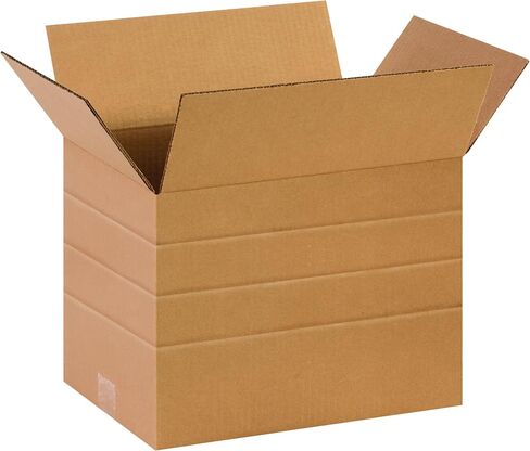 BOX USA BMD141010 Multi-Depth Corrugated Boxes, 14"L x 10"W x 10"H, Kraft (Pack of 25) in Saudi Arabia