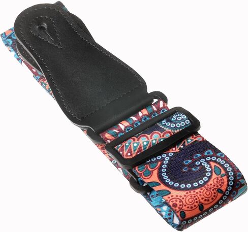 AZOR Guitar Straps for Acoustic Electric Guitar Bass, Vintage Woven Guitar Strap Adijustable with Genuine Leather Ends,Come with Strap Button 1 Pair Strap Locks and 3 Guitar Picks(21020) in Saudi Arabia
