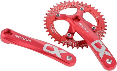 مجموعة ذراع كرنك مربعة الشكل MTB، مجموعة ذراع كرنك للدراجة الجبلية ذات سرعة واحدة، مجموعة ذراع كرنك للدراجة 170 مم 104BCD، سلسلة ومسامير، أحمر in Kuwait
