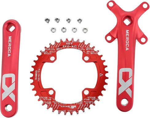 مجموعة ذراع كرنك مربعة الشكل MTB، مجموعة ذراع كرنك للدراجة الجبلية ذات سرعة واحدة، مجموعة ذراع كرنك للدراجة 170 مم 104BCD، سلسلة ومسامير، أحمر in Kuwait