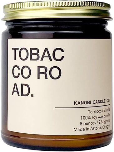Scented Soy Candle: 100% All Natural Soy Wax, Phthalate-Free Premium Fragrance, Lead-Free and Zinc-Free Cotton Wick, Long-Lasting, Clean Burn. (Tobacco Road) in Saudi Arabia
