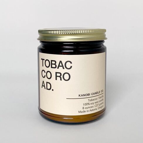 Scented Soy Candle: 100% All Natural Soy Wax, Phthalate-Free Premium Fragrance, Lead-Free and Zinc-Free Cotton Wick, Long-Lasting, Clean Burn. (Tobacco Road) in Saudi Arabia