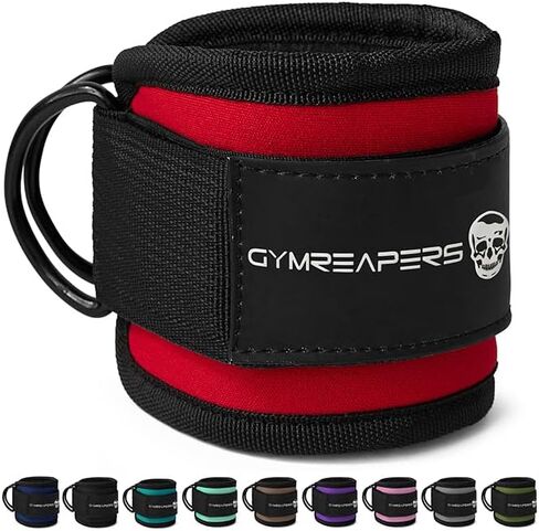 Gymreapers Ankle Straps (Pair) For Cable Machine Kickbacks, Glute Workouts, Lower Body Exercises - Adjustable Leg Straps with Neoprene Padding in Kuwait