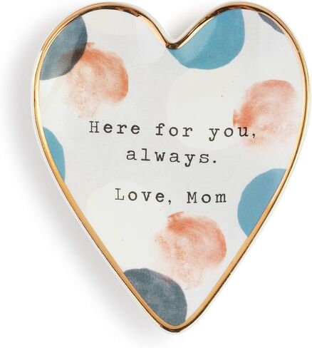 DEMDACO Here For You White 4 x 3.5 Ceramic Stoneware Art Heart Trinket Dish in Saudi Arabia