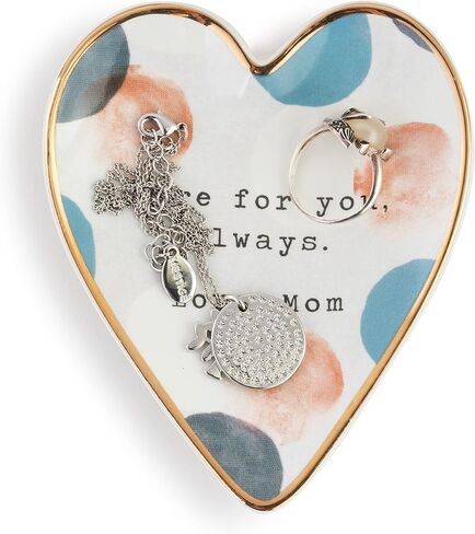 DEMDACO Here For You White 4 x 3.5 Ceramic Stoneware Art Heart Trinket Dish in Saudi Arabia