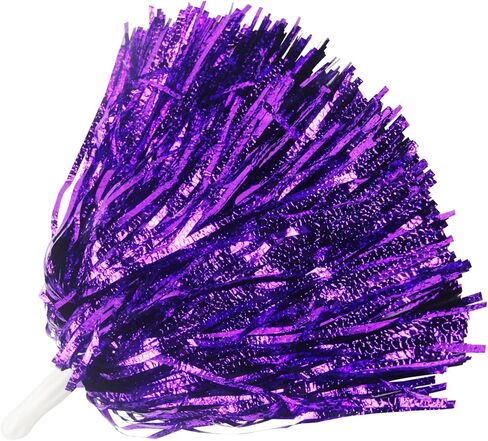 12PCS Pom Poms Cheerleading Metallic Embossing Fluffy Cheer Pom Poms with Handle Cheering Squad Team Spirits Pompoms for Sports Party Dance in Saudi Arabia