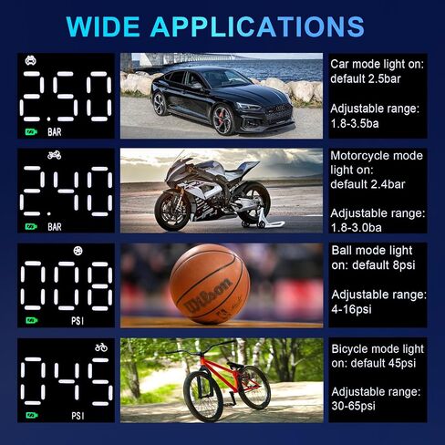 Portable Cordless Electric Air Pump, Inflation Pump, Air Pump for Car Tires, Bicycle Tires, Basketball Soccer, Swim Ring Inflated, Etc. Material PC + Aluminum Alloy, 4000mAh Power Cell in Saudi Arabia