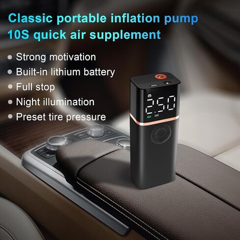 Portable Cordless Electric Air Pump, Inflation Pump, Air Pump for Car Tires, Bicycle Tires, Basketball Soccer, Swim Ring Inflated, Etc. Material PC + Aluminum Alloy, 4000mAh Power Cell in Saudi Arabia