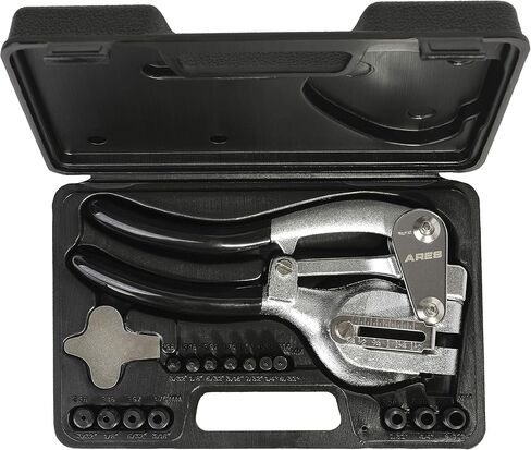 ARES 10005 - Metal Hole Punch Set - 3/32-Inch to 9/32-Inch Punches and Dies Included - for Aluminum, Brass, and Steel Sheet Metal and More in Saudi Arabia