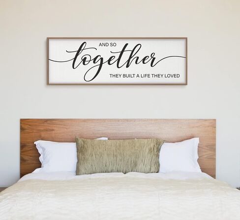 GraceView And So Together They Built A Life They Loved Wall Decor - 42"X15" And So Together They Built A Life They Loved Framed Wall Decor for Bedroom Wall Decor Above Bed Wall Art Canvas (Wood) in Saudi Arabia