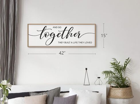 GraceView And So Together They Built A Life They Loved Wall Decor - 42"X15" And So Together They Built A Life They Loved Framed Wall Decor for Bedroom Wall Decor Above Bed Wall Art Canvas (Wood) in Saudi Arabia