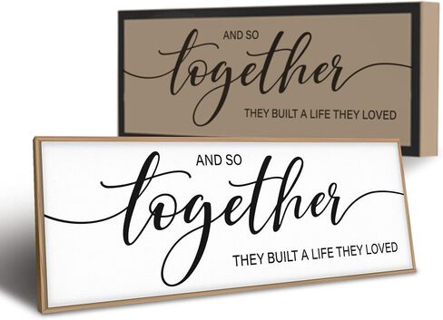 GraceView And So Together They Built A Life They Loved Wall Decor - 42"X15" And So Together They Built A Life They Loved Framed Wall Decor for Bedroom Wall Decor Above Bed Wall Art Canvas (Wood) in Saudi Arabia