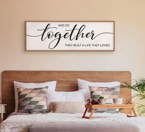 GraceView And So Together They Built A Life They Loved Wall Decor - 42"X15" And So Together They Built A Life They Loved Framed Wall Decor for Bedroom Wall Decor Above Bed Wall Art Canvas (Wood) in Saudi Arabia