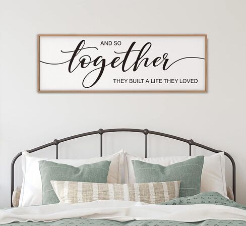 GraceView And So Together They Built A Life They Loved Wall Decor - 42"X15" And So Together They Built A Life They Loved Framed Wall Decor for Bedroom Wall Decor Above Bed Wall Art Canvas (Wood) in Saudi Arabia