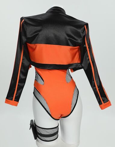 بدلة سباحة نسائية من Haikyuu Ninja Cosplay قطعة واحدة بدلة استحمام ذات فتحة شبكية وسترة قصيرة in Saudi Arabia