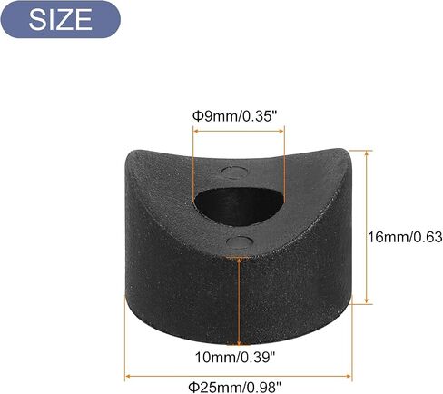 uxcell 30Pcs Plastic Round Washers, 9mm x 25mm x 10mm Black PE Concave Washer Spacer Hardware Machine Fastener for Round Tube Fixing in Saudi Arabia