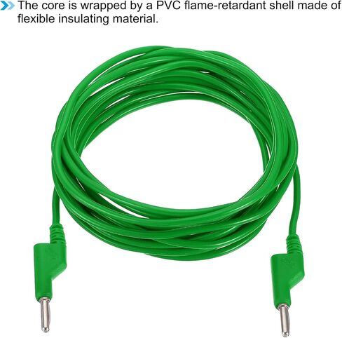 PATIKIL 4mm Banana Plug to Banana Plug Test Leads, 4mm OD 1000V/20A 13AWG Copper Flexible Stackable Cable Line Wire for Multi-Meter, Electrical Test Jumper 5m / 16.4ft, Blue in Saudi Arabia