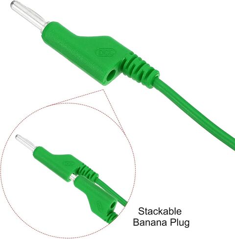 PATIKIL 4mm Banana Plug to Banana Plug Test Leads, 4mm OD 1000V/20A 13AWG Copper Flexible Stackable Cable Line Wire for Multi-Meter, Electrical Test Jumper 5m / 16.4ft, Blue in Saudi Arabia