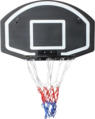 لعبة كرة السلة للاستخدام الداخلي/الخارجي، حلقة كرة سلة مثبتة على الحائط، لوحة خلفية كبيرة مقاس 28.5 بوصة × 18 بوصة، لوحة خلفية مقاومة للكسر من البولي إيثيلين، باللون الأسود in Kuwait