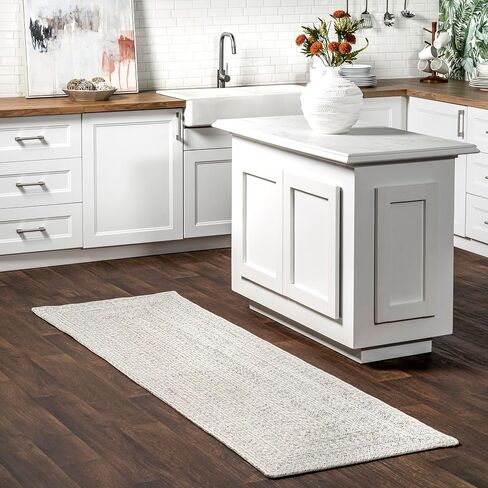 nuLOOM Rowan Solid 2x8 Indoor/Outdoor Runner Rug for Living Room Patio Deck Front Porch Entryway Hallway Kitchen, Ivory in Saudi Arabia